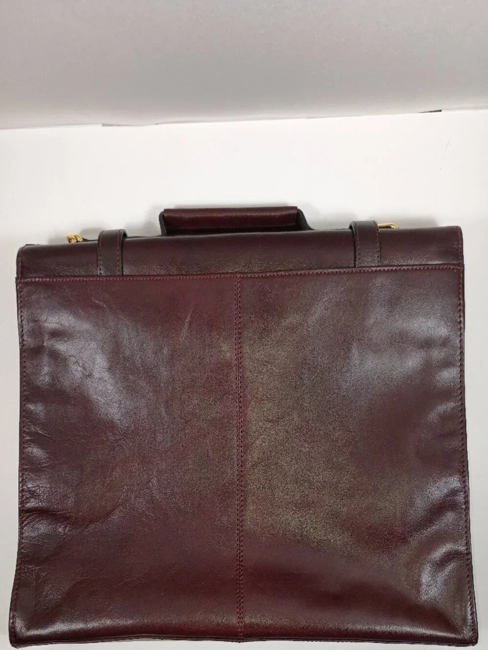 Vintage Giorgio Bernini Reddish-Brown Leather Briefcase Attache Bag Portfolio